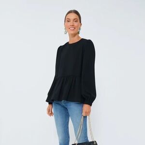 Pomander Place Black Carlota Peplum Blouse - size Small